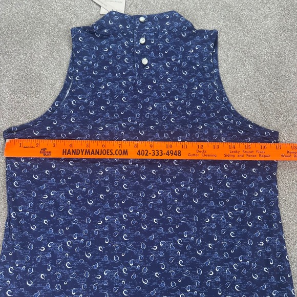 Peter Millar Women's Sleeveless Golf Polo Shirt Paisley Print UPF 50+ S - Picture 10 of 11